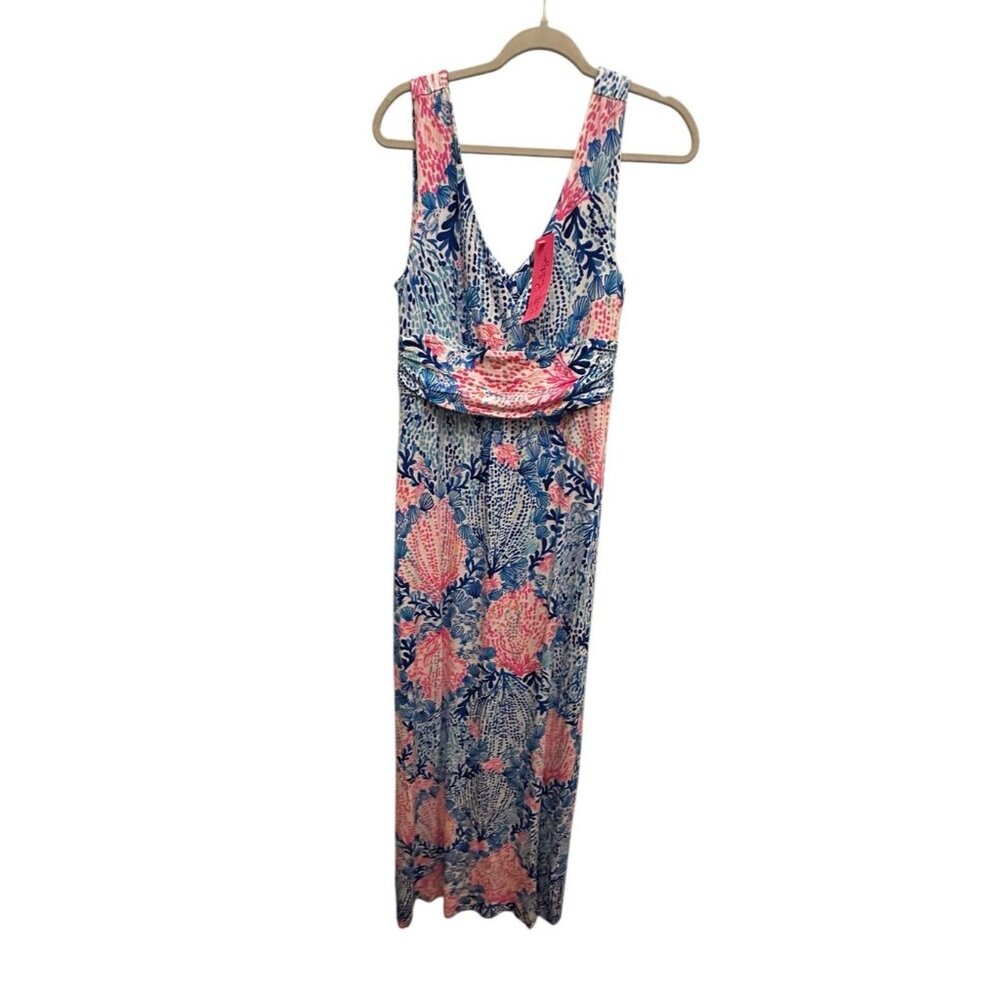 Lilly Pulitzer Sloane Jersey Maxi Dress Resort Sway With Me Sz‎ Large NEW $198